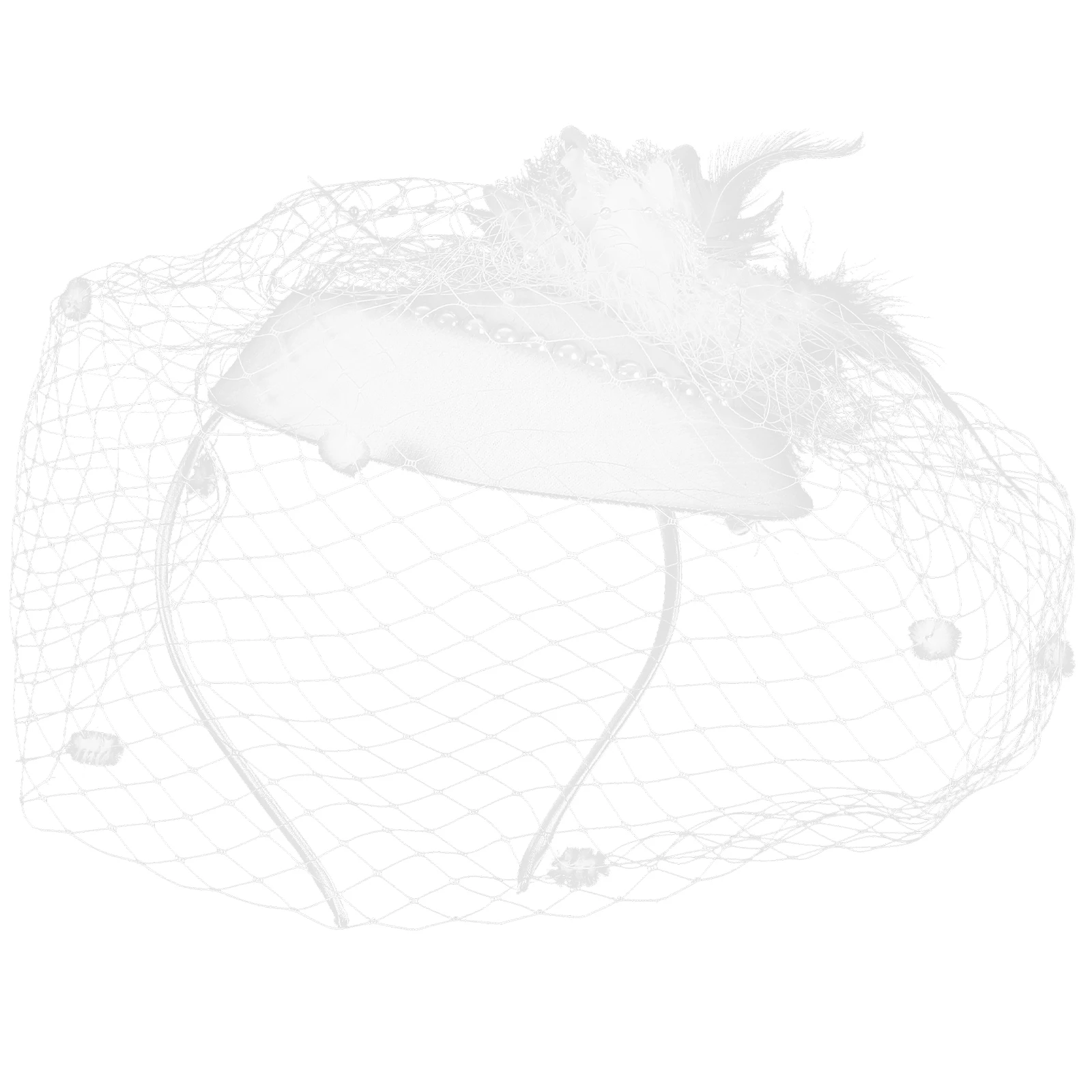 

White Bridal Vintage Party Fascinator Hair Clip Fascinator Headb Net Veil Hair Clip For Wedding Tea Party Banquet Decor