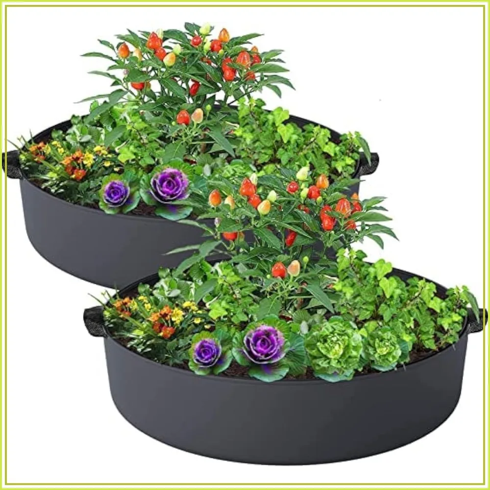 2-Pack 15 Gallon Fabric Grow Bags with Handles for Vegetables