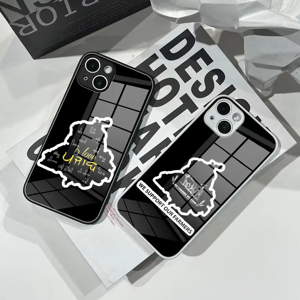 

Punjab Map Phone Case Tempered Glass For IPhone 16 15 Pro Max 14 13 12 Mini Plus Samsung S24 S23 Ultra phone case