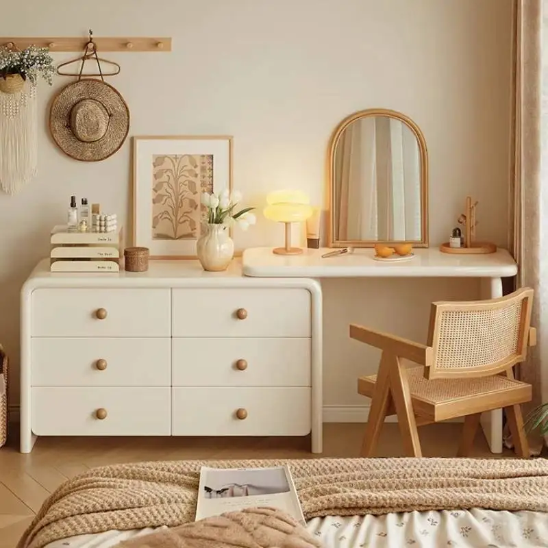 

Extension Essentials Vanity Desk Simple Wooden Corner Cabinet Dressing Table Makeup Room Stuff