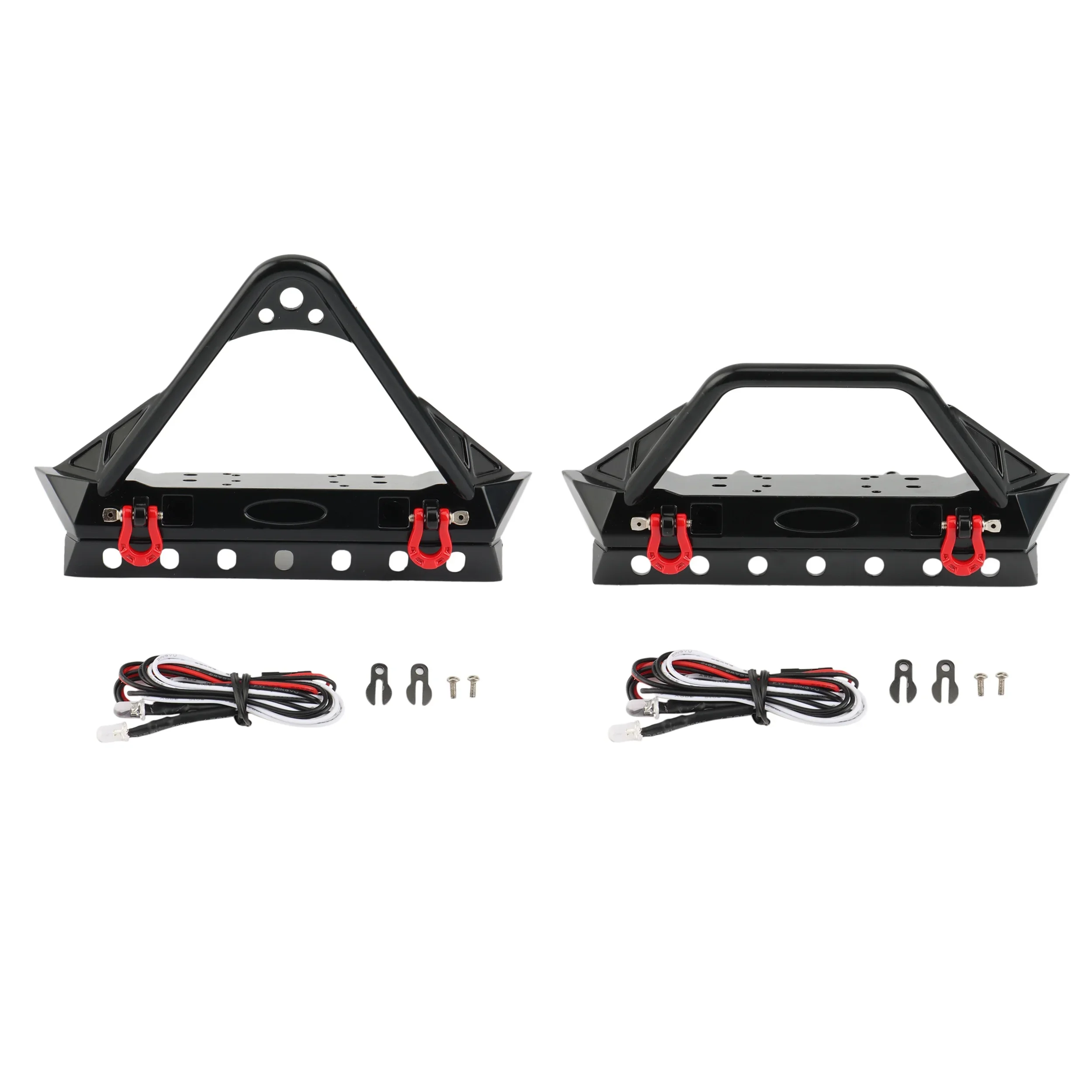 

Metal Front Bumper with Lights for 1/10 RC Crawler Car Axial SCX10 90046 SCX10 III AXI03007 AXI03003 Traxxas TRX4 Upgrade Parts