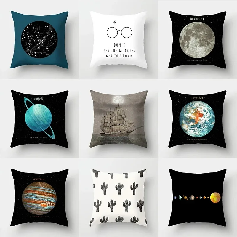 

Office Living Room Home Pillowcase Space Planet Printed Pillowcase Car Ornaments