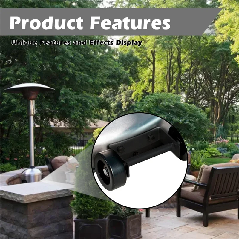 GOOD-범용 파티오 히터 휠 액세서리 파티오 히터 휠, 브래킷 + 검정색 휠, 교체