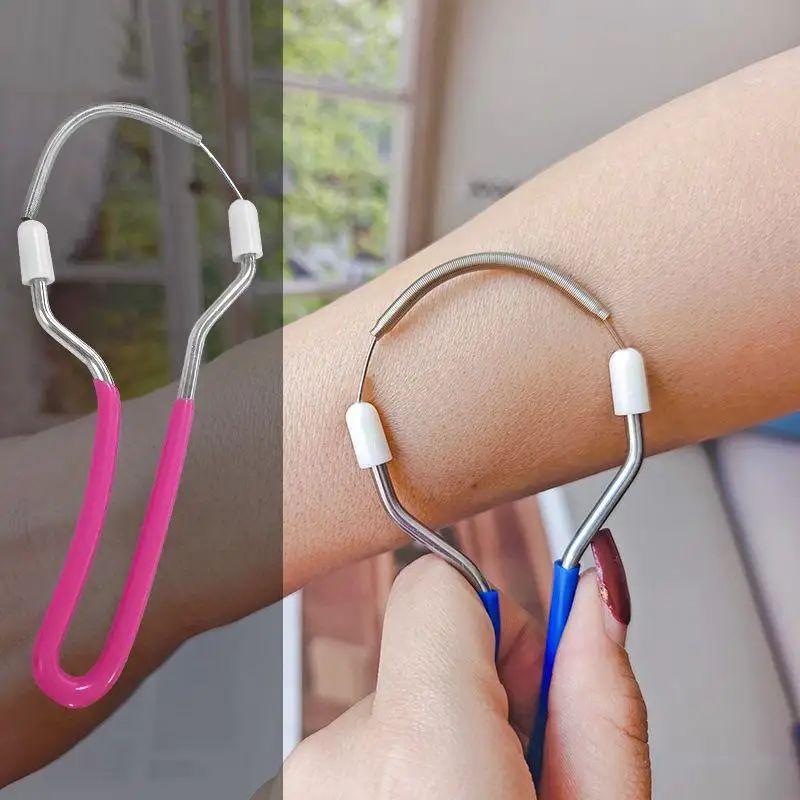 2pcs Facial Epilator for Women Remove Unwanted Hair on Upper Lip Chin Face Portable Handheld Spring Roller Epilator