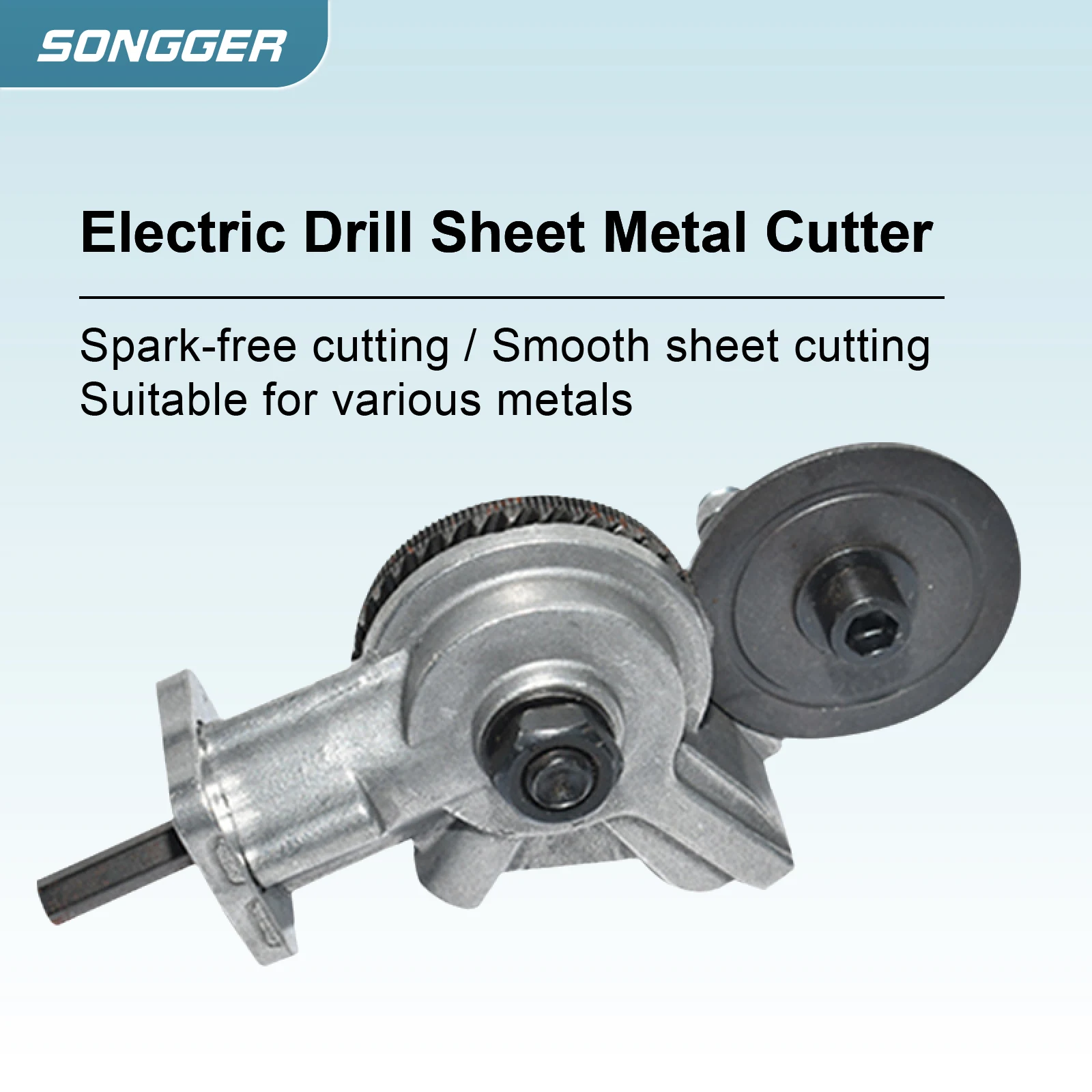 Drill Attachment Metal Nibbler Sheet Metal Cutter – Heavy‑Duty Electric Shear 360° Pivoting Head Universal Burr‑Free DIY Tool 5