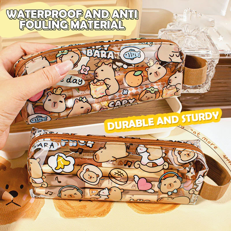 Creative Capybara Pencil Cases Cartoon Cute Pen Bags Kawaii Zipper Pencil Case Students Stationery School Office Supplies Gifts