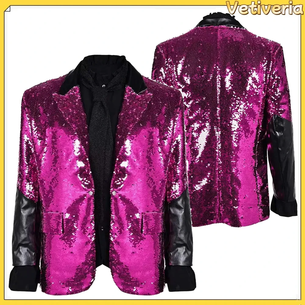 

Men Jacket Ghost Purple Coat Clothing Rites Here Movie Rites Now Shirt Tie Cosplay Costume Male Outfit Halloween Party Suit