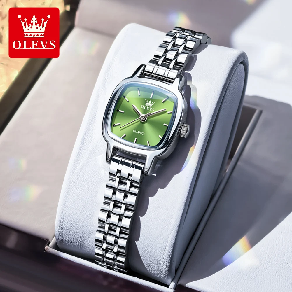 OLEVS 5675 Women Watch Elegant Square Dial Stainless steel Waterproof Women's Quartz Watch
