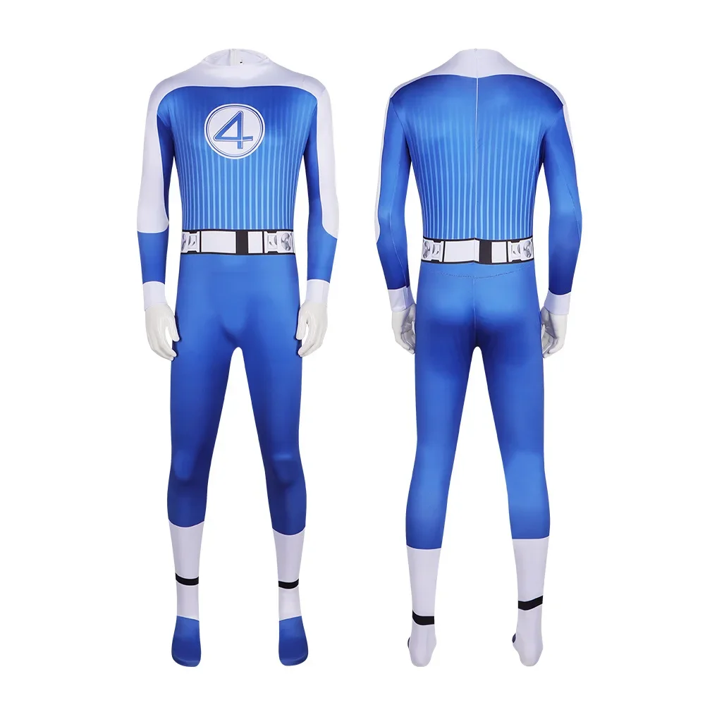 بدلة كوسبلاي موفي فانتاستيك كوس فور ريد ريتشاردز بشعلة بشرية كوسبلاي للنساء والرجال بدلة قفز غير مرئية للسيدات شيء تمويه هالو