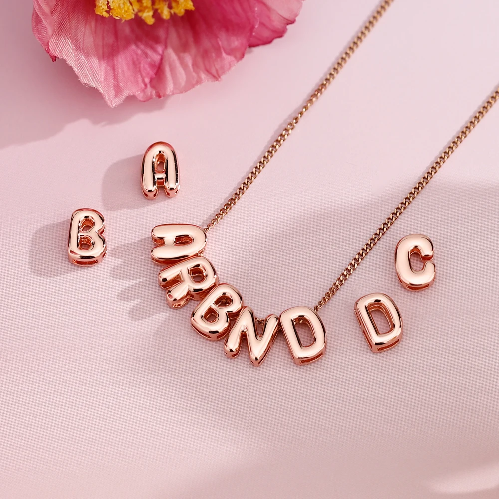 26pcs One Set A-Z 3D Bubble Letters Charms Alphabet Letter Beads Initial Alaphabet Bracelet Necklace Pendants