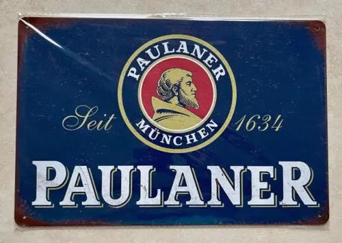 PAULANER MUNCHEN BEER METAL SIGN BAR MAN CAVE PUB CAFE 20x30cm