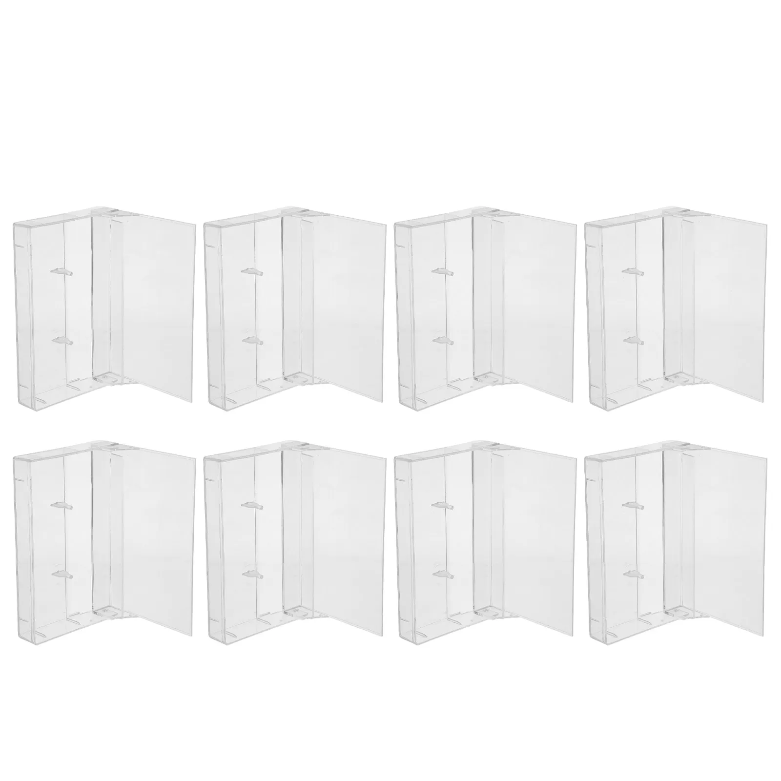 8Pcs Cassette Tape Storage Box Clear Plastic Stackable Protective Case for Music Cassettes Audio Tape Organizer Portable Compact