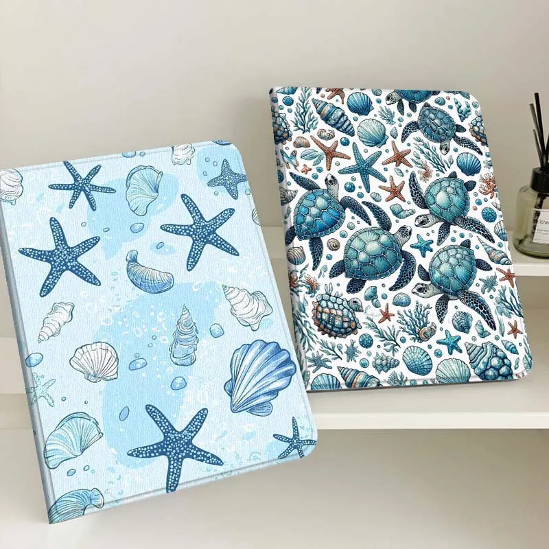 

Shark Starfish Turtle Popular Gift For Apple iPad Pro Air 13 2 7th 6th 2025 M2 M3 M4 M512.9 13 inch Foldable Tablet Case