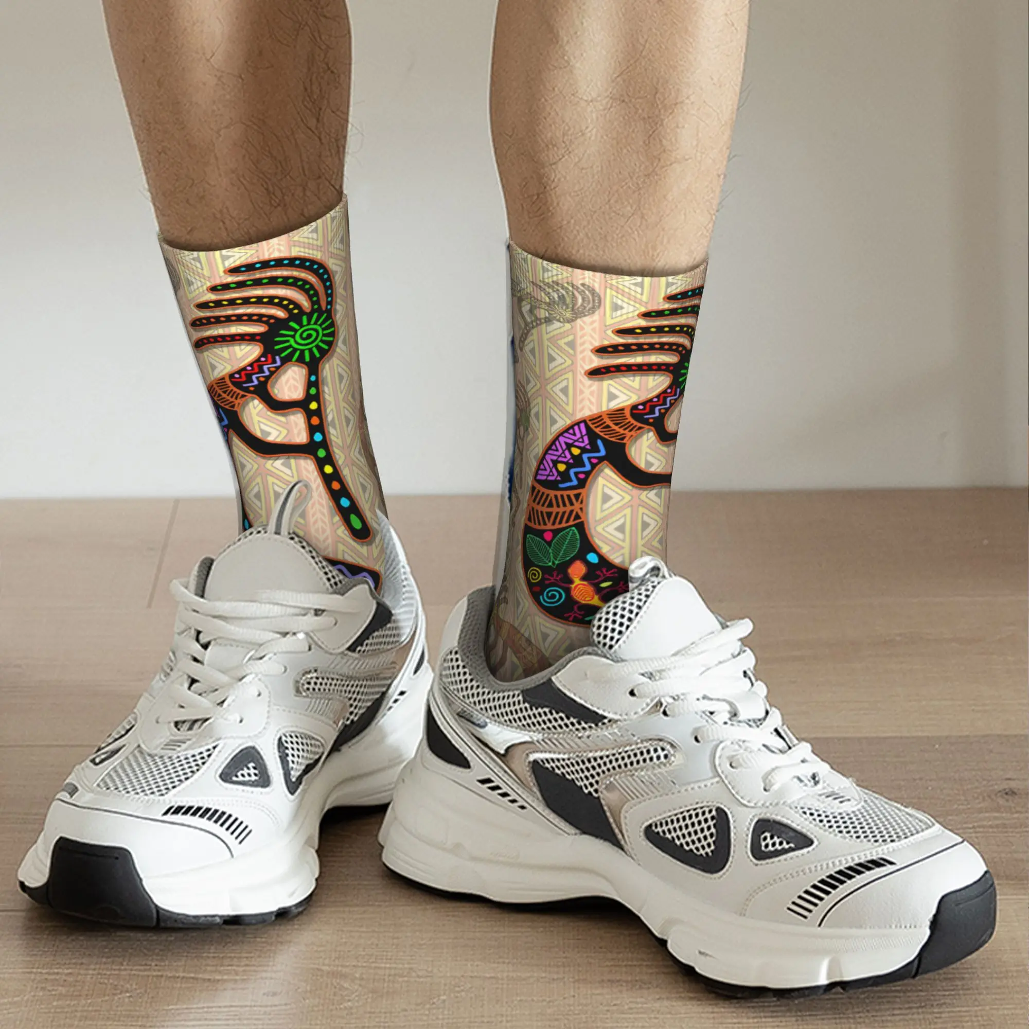 مخصص لطيف Kokopellis الناي صدى على الجوارب الرجال النساء الدافئة 3D الطباعة كرة القدم القديمة جوارب رياضية