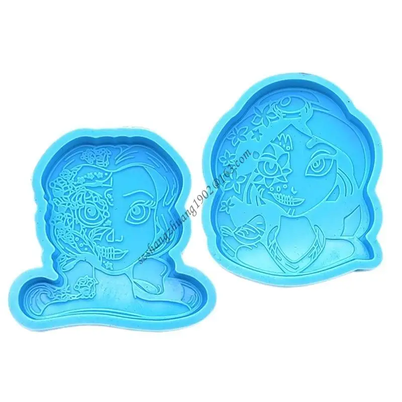 

Q6RB Epoxy Resin Silicone Phone Grip Badge Reel Girl Combination Making Mold