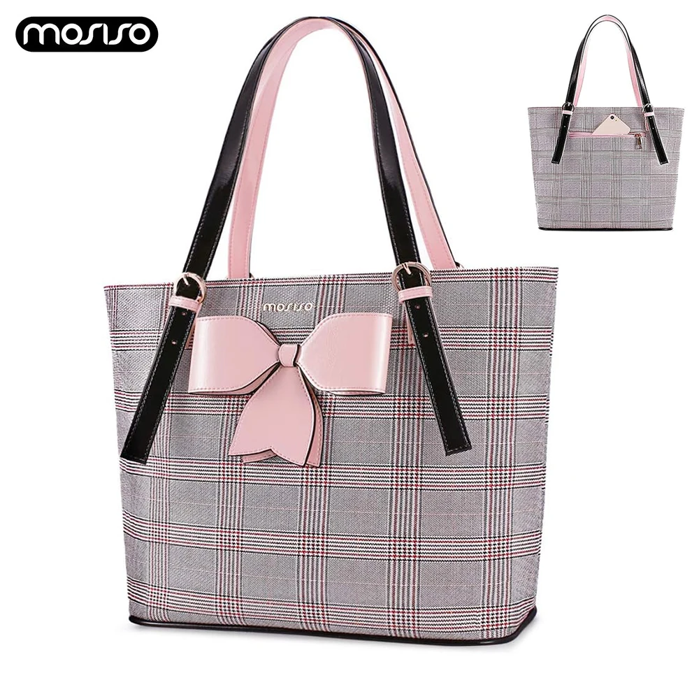 

MOSISO Laptop Tote Bag for Women 13.3 14 15 16 17.3 inch MacBook Air Pro HP Dell Asus Notebook PU Leather Travel Briefcase Bag