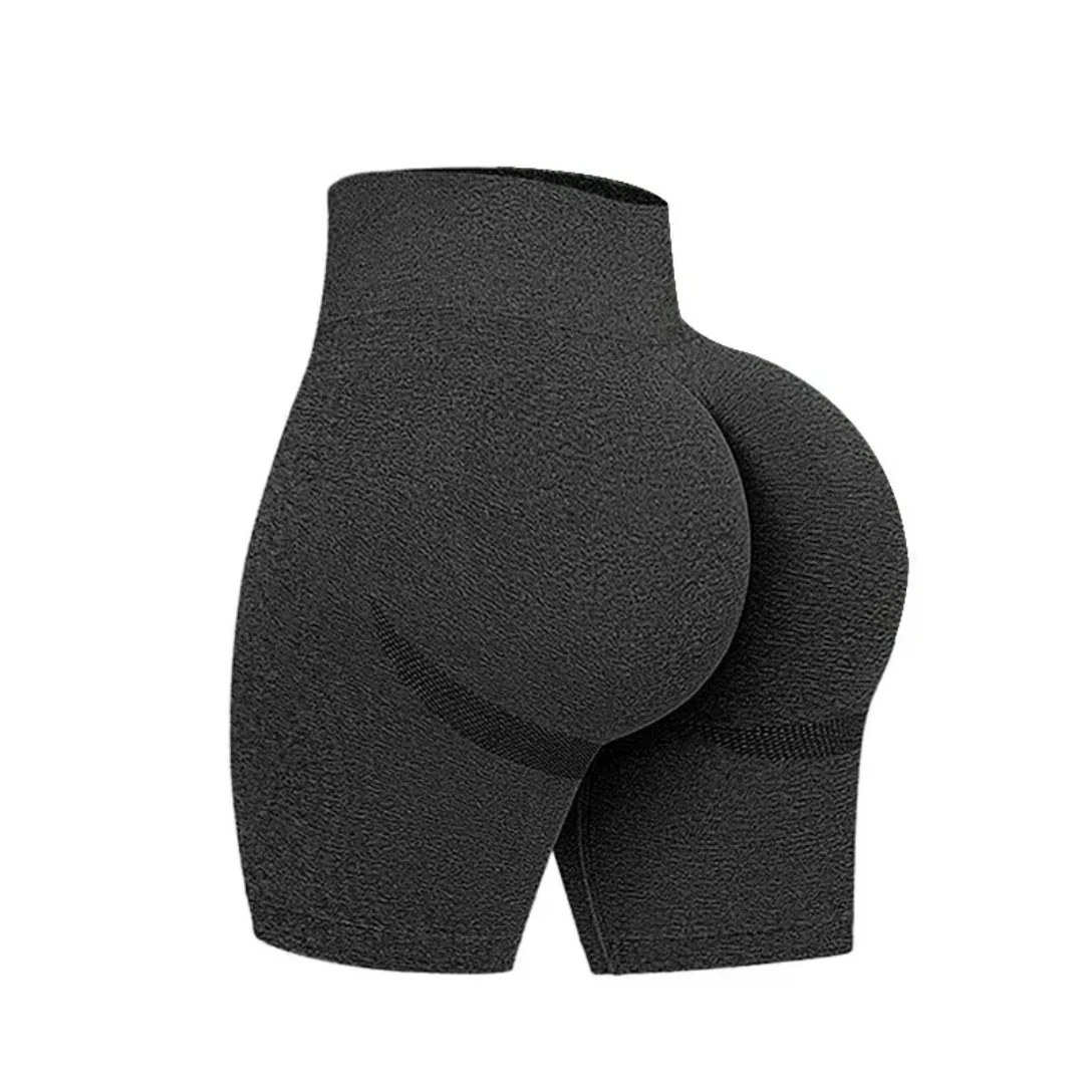 Mulheres sólidas shorts sem costura malha magro shorts cintura alta hip levantamento de fitness elástico yoga collants ginásio treino três pontos calças