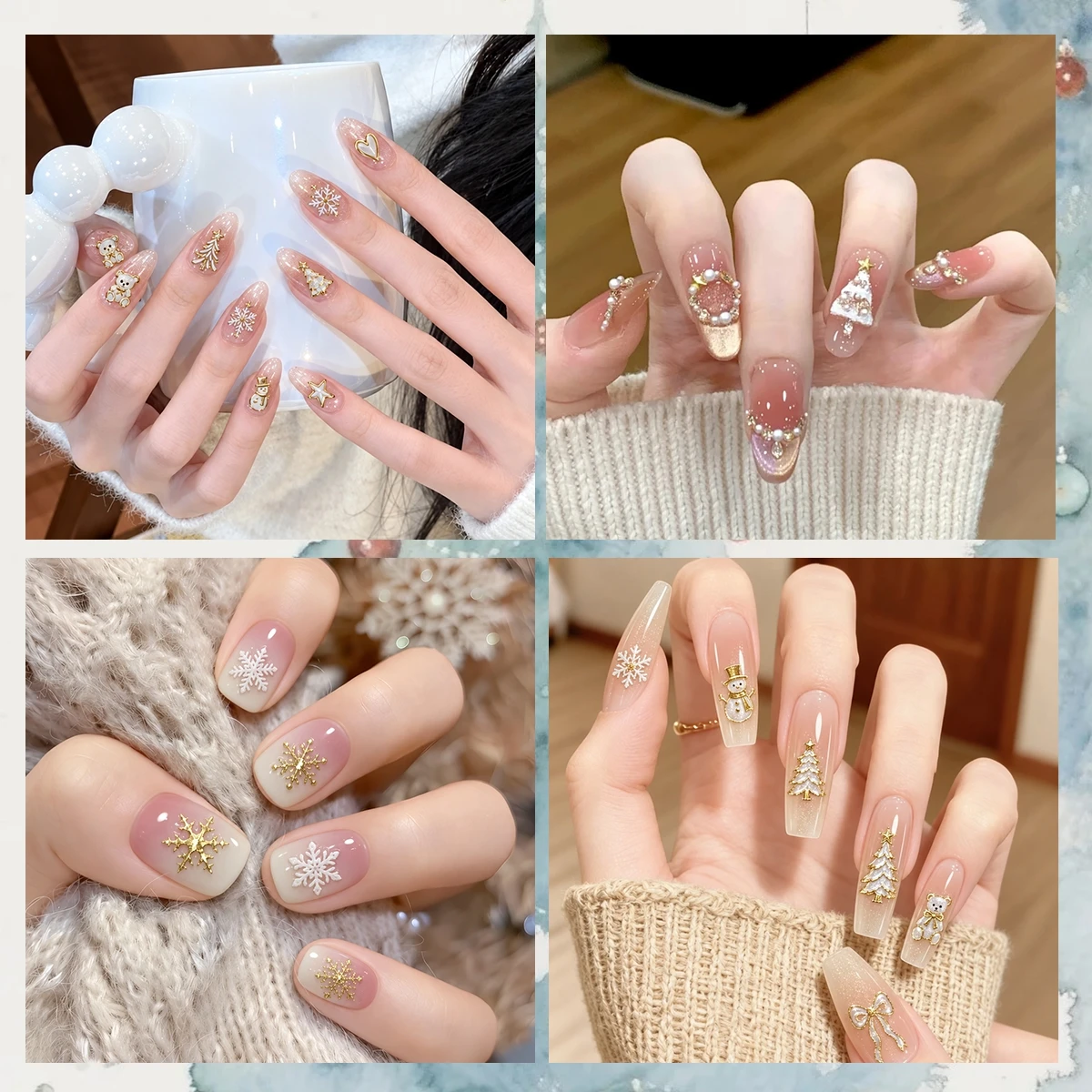 3 a 12 hojas de pegatinas auto - Nail Art Xmas Tree reseña y precio