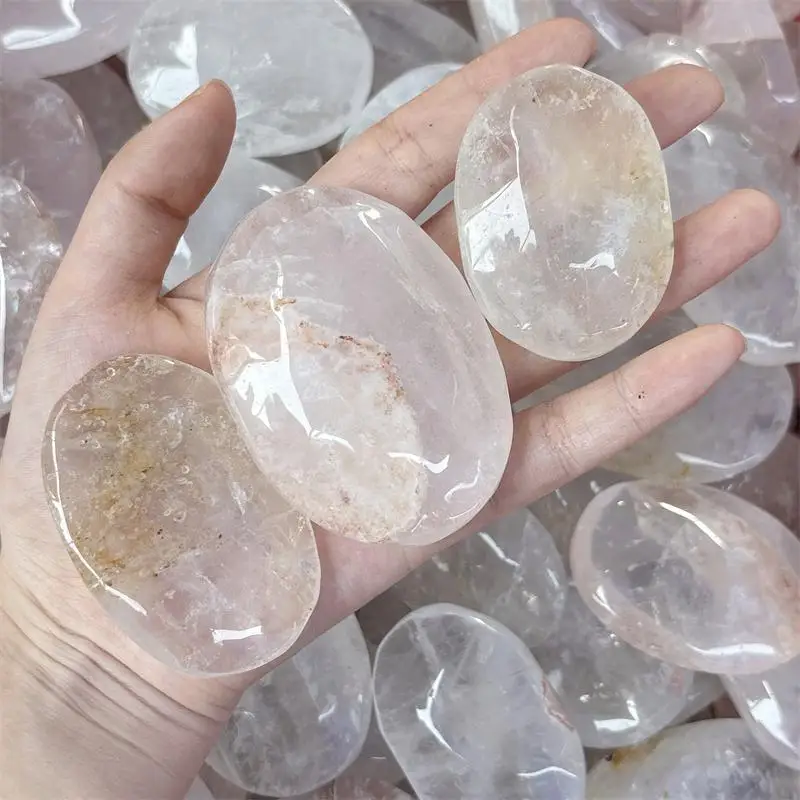 

Natural Fire Quartz Hematoid Palm Carving Gemstone Cube Palm Decoration Crystal Quartz Healing For Gift 1PCS