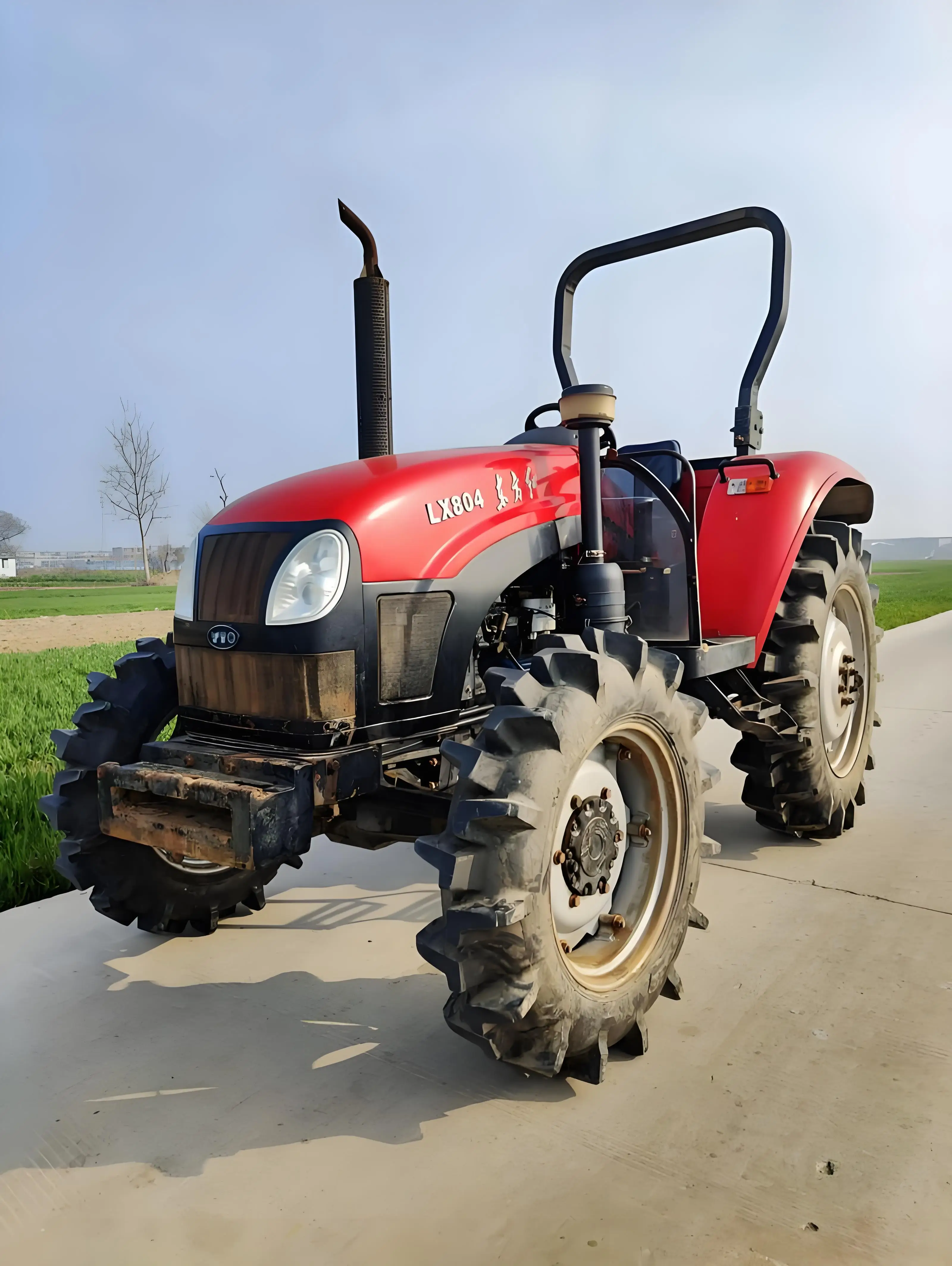Agricultural 804 tractor with optional excavator and bulldozer, multifunctional plow for trenching, rotary tillage, and plowing