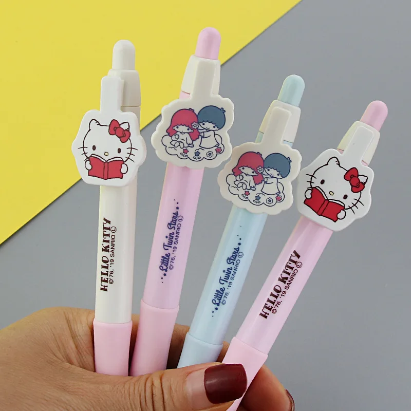 5pcs Sanrio Cute Hellokitty Student Supplies Ballpoint Pen Black Blue Signature Pen Wholesale Of Learning Stationery Supplies