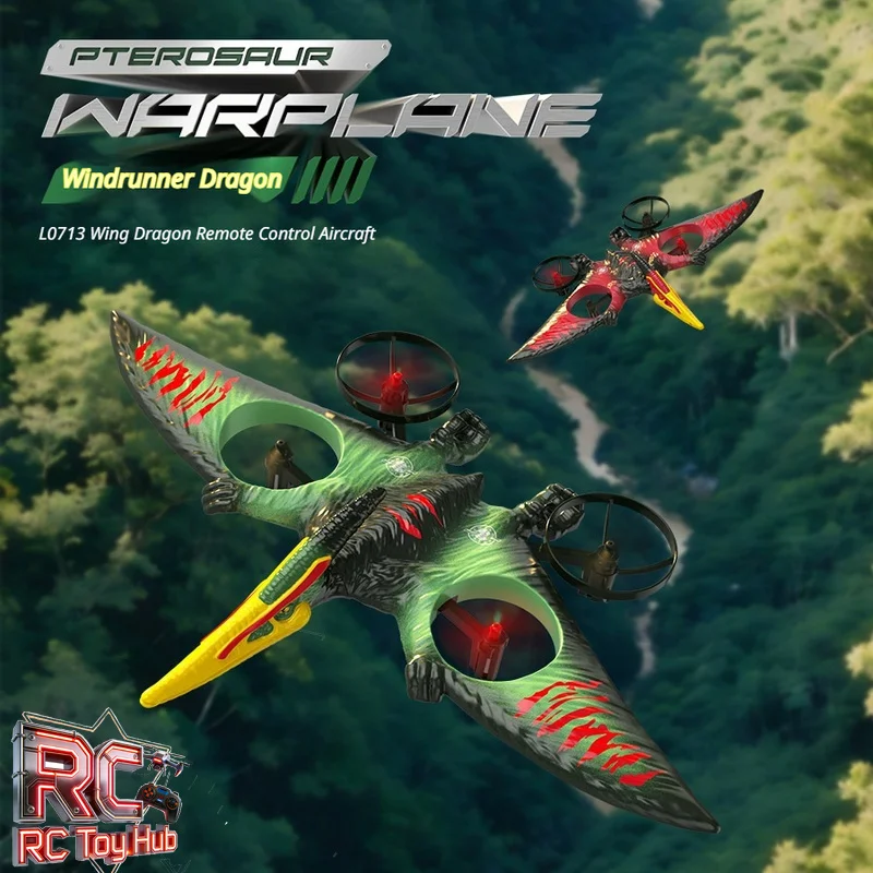 Simulation Pterosaur RC Drone Anti-fall Foam Glider Plane 4-Axis Quadcopter Flying Dinosaur Aircraft Outdoor Kids Play Toy