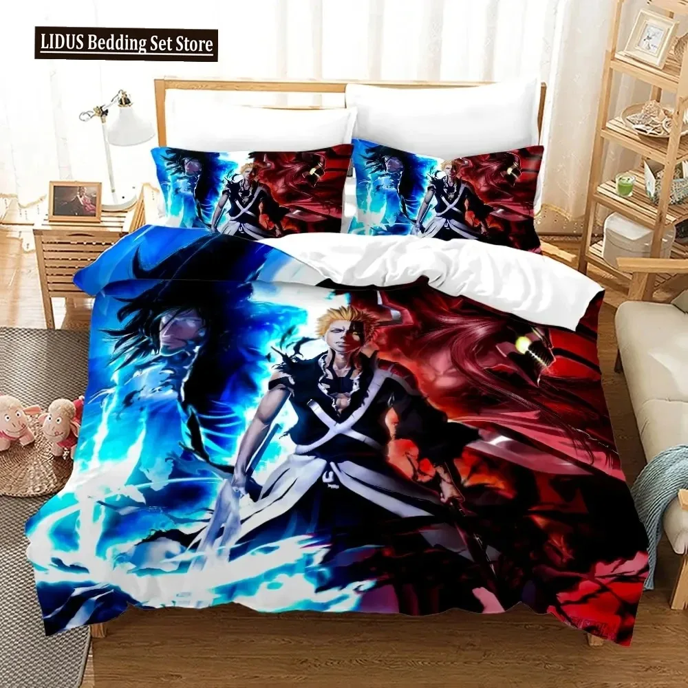 

Anime Bleach Kurosaki Ichigo Bedding Set Boys Girls Twin Queen Size Duvet Cover Pillowcase Bed Boys Adult Home Textileextile