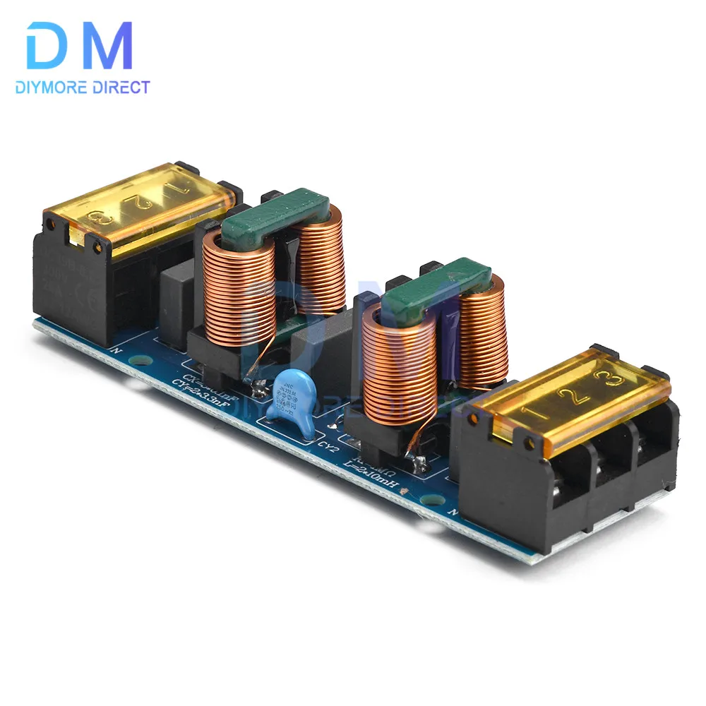 25A Filter Daya EMI Frekuensi Tinggi Dua Tahap Daya Rendah Lulus Papan Filter Modul Sirkuit Filter