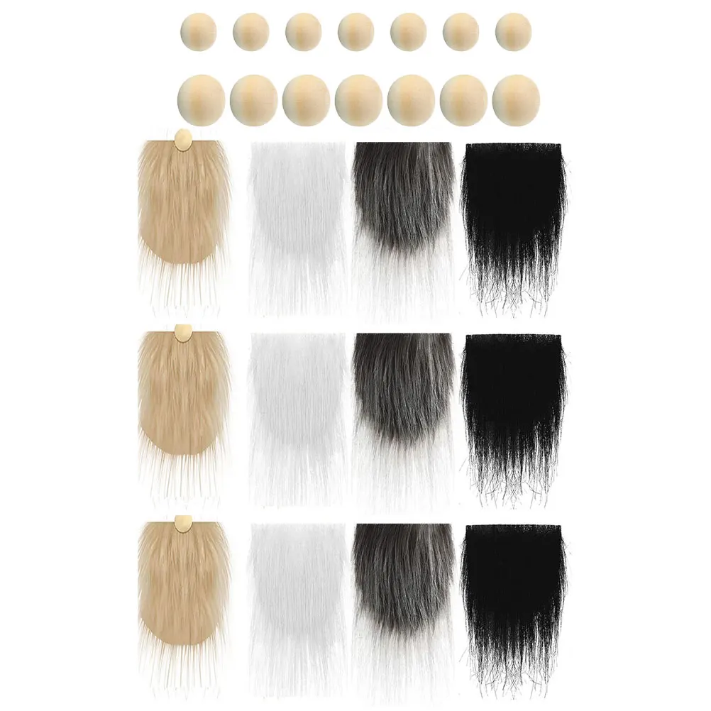 

1 set Beard Accessories Set White Black Khaki Grey Beards Wood Balls DIY Gnome Crafts Christmas Party Decorations Santa Claus