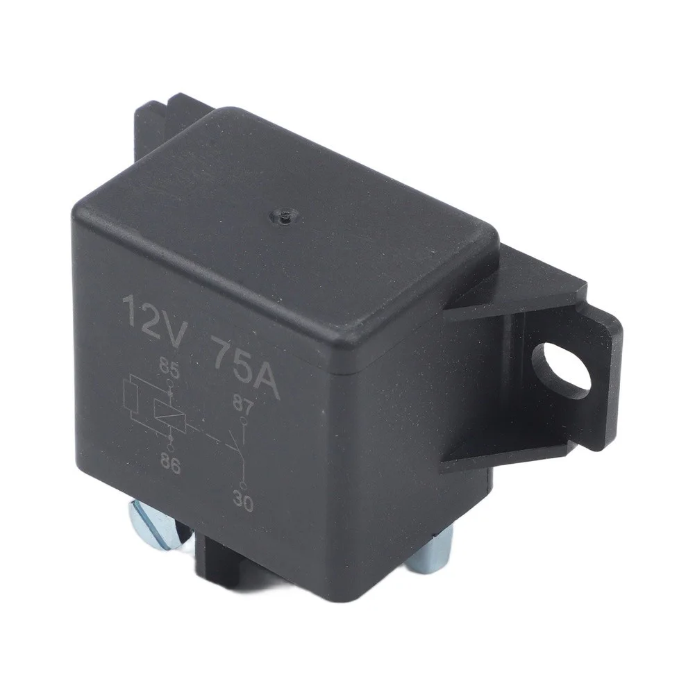 75A 12V 24V SPDT Starting Relay For Forklift For Excavator Heavy Machinery Control Single Pole For Double Throw Switch Black
