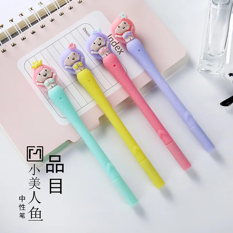 48pcs-creative-neutral-pen-soft-silicone-water-based-pen-small-fresh-05-cute-cartoon-simple-learning-stationery