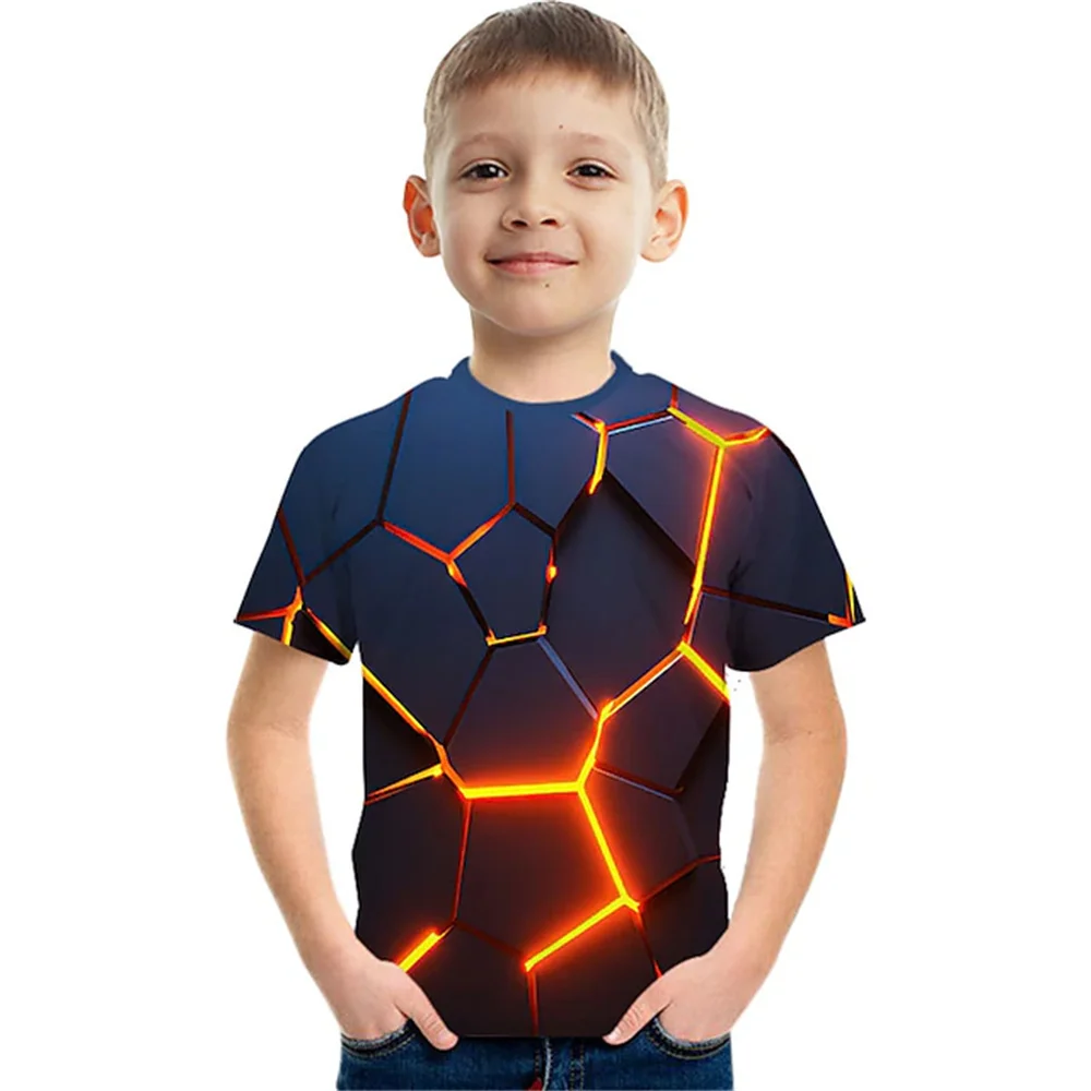 

2025 Baby T-Shirts 3d Simple Fashion Print Casual Boy Clothes Sphort Sleeve Tees Boy Clothes 3d Print Children's Clothing