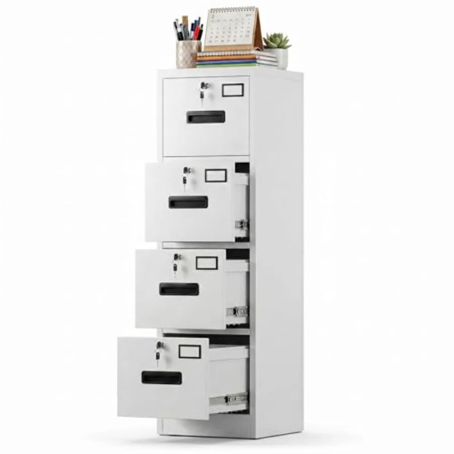 4 Drawer Vertical Metal File Cabinet with 4 Locks