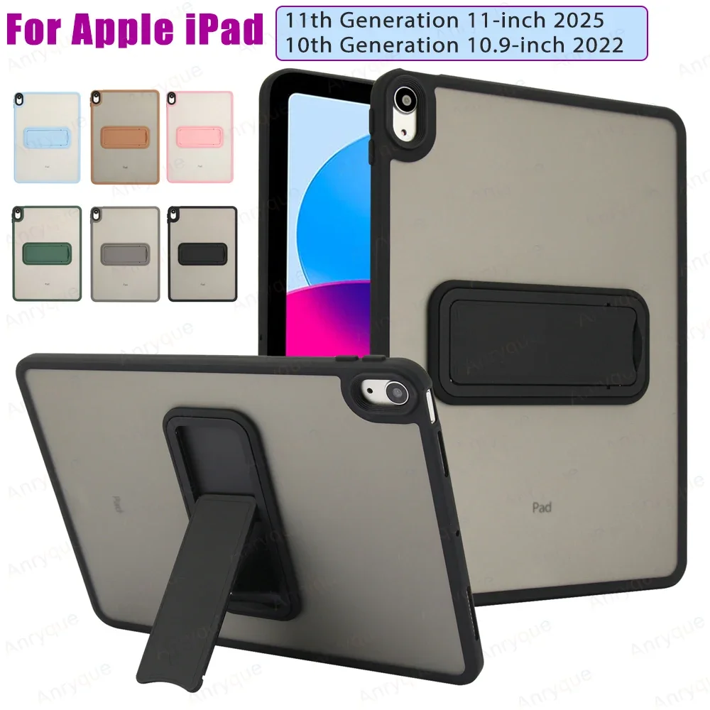 

Stand Tablet Case for IPad 11th Gen 11 Inch 2025/10th Gen 10.9'' 2022 Acrylic Frosted Hard Cover Funda with Bracket Leather Case