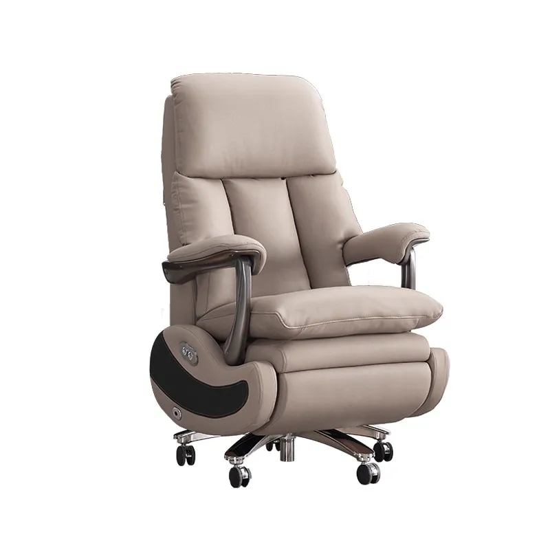 Luxury Modern Ergonomic Electric Powered Synthetic Leather Waterproof Fixed Armrests Aluminum Frame Massage Recline Office Chair