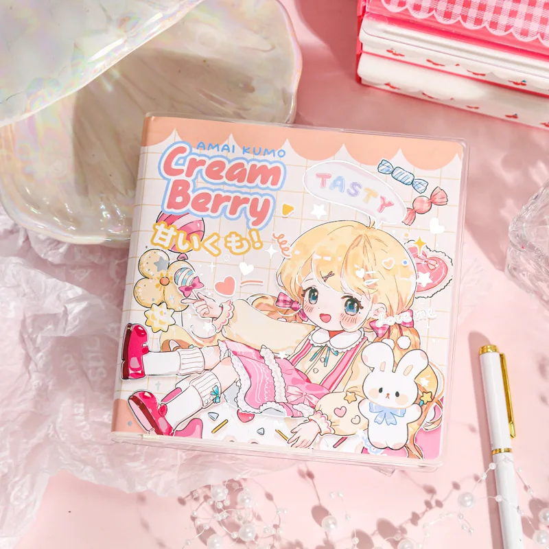 Square Notebook A Little Sweet Cloud Kawaii Girls Cute Cartoon Hand Account Book Diary Journal Jotter with Plastic Cover