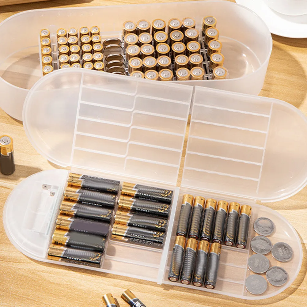 

Прозрачный пластиковый органайзер с крышкой для батареек АА/ААА, прозрачный контейнер для хранения, бытовой органайзер