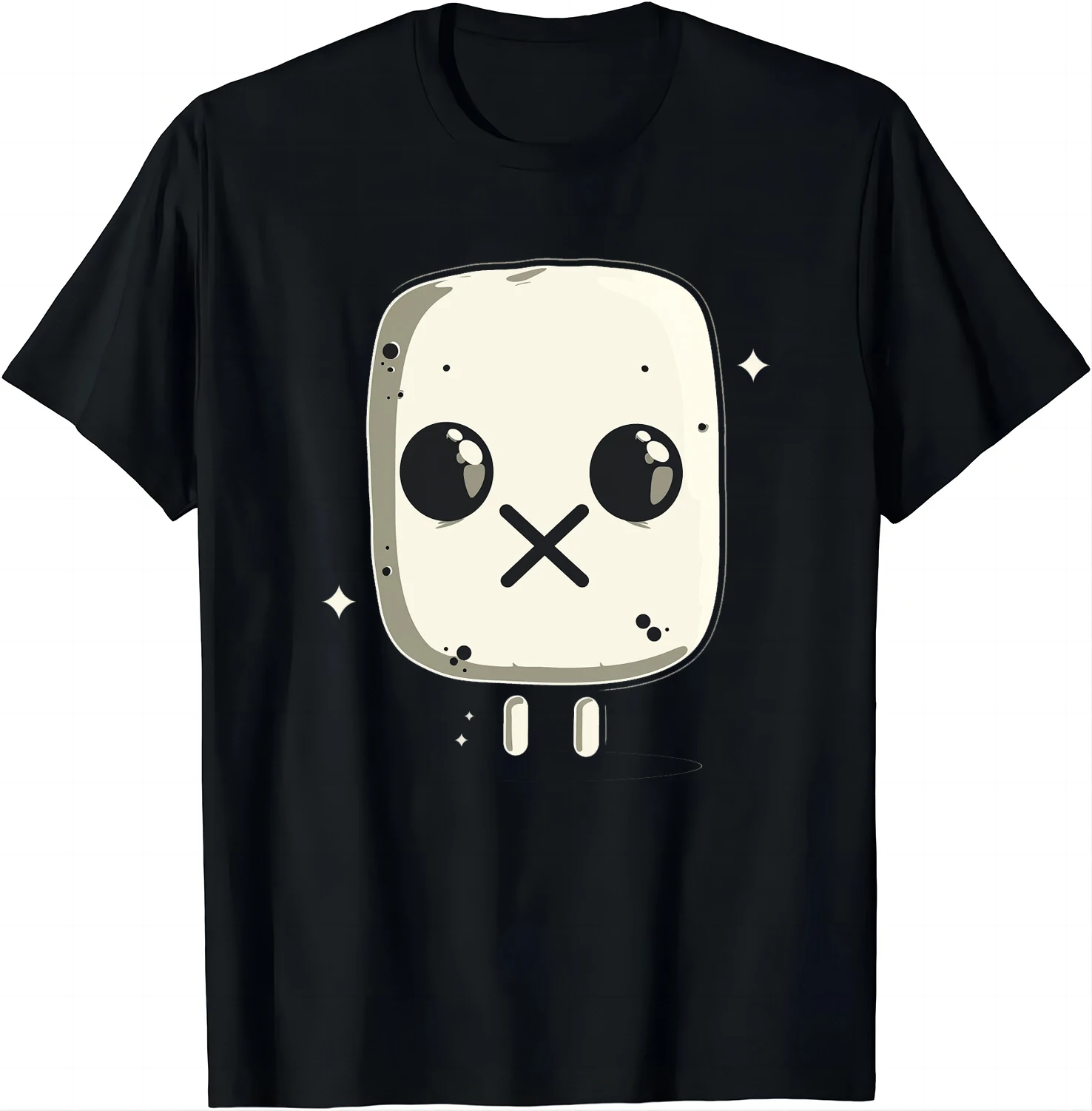 Cartoonish Square Face Tee - for The Playful Soul Shirts  Men Clothing Tops Graphic T Shirts Camisas Streetwear