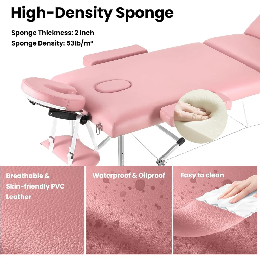 طاولة تدليك احترافية، سرير قابل للطي، ارتفاع قابل للتعديل #2
