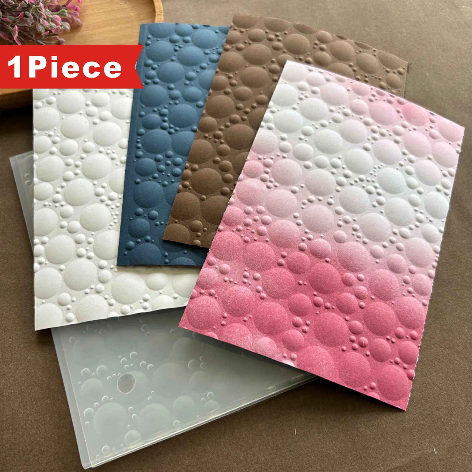 Ordner mit 3D-Prägung, Kunststoff-Bastelwerkzeug „Bubble Pattern Background“, weißes Blumenmotiv, geeignet für DIY-Sammelalbum, Kartenherstellung,
