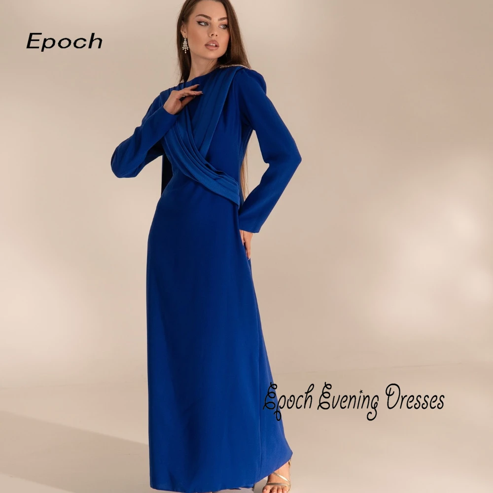 Вечерние платья Epoch فساتين مناسبة رسمية Элегантное платье с длинными рукавами и украшенными кристаллами О-образным вырезом Коктейльные платья для выпускного вечера