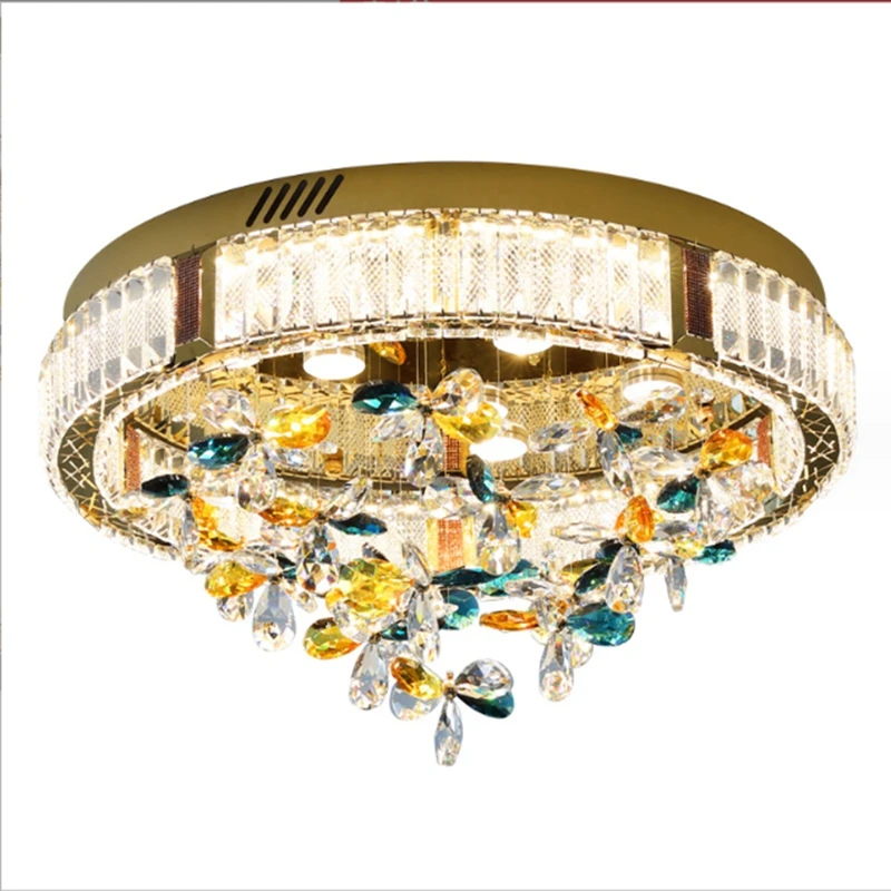 Light Luxury Crystal Bedroom Ceiling Lamp Originality Apartment Living Room Chandelier Modern Villa Indoor Decorate Luminaires