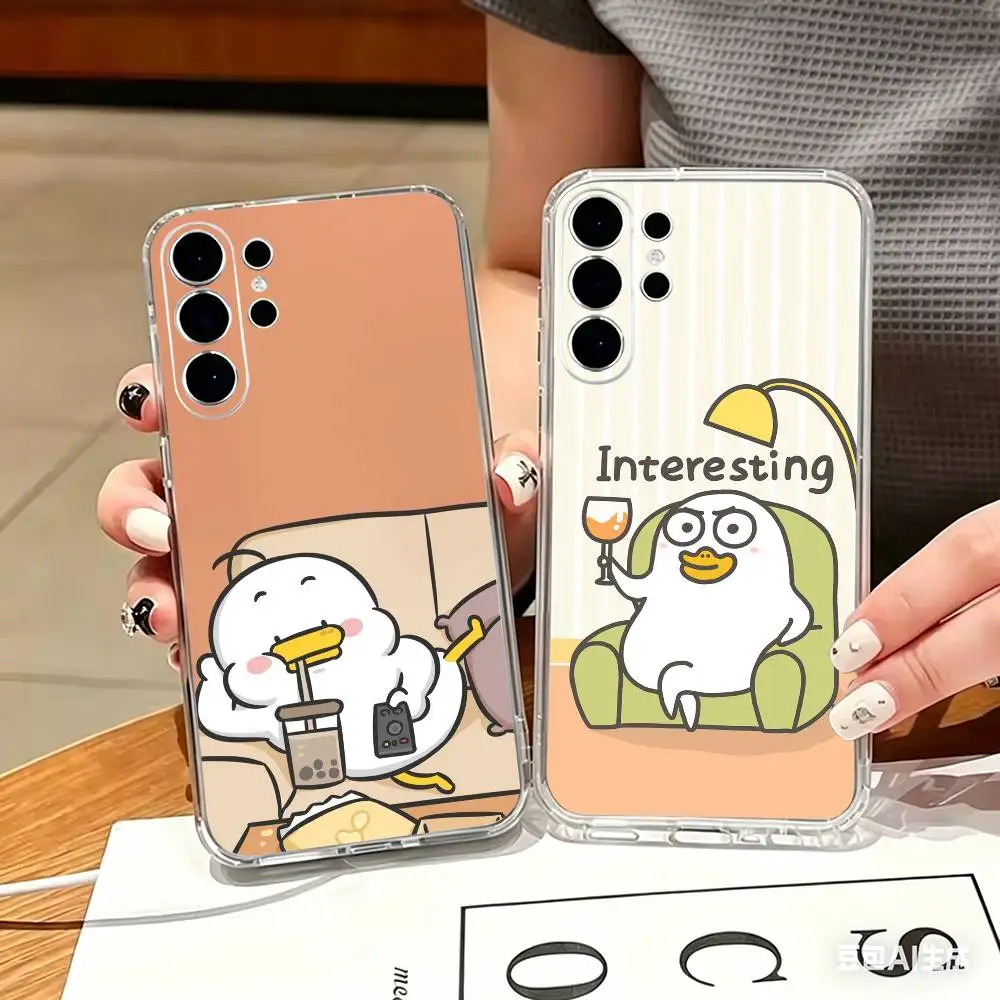 Obsessed Xiao Liu ducklings Clear Hard Phone Case For Samsung S25,24,23,22,21,10,9,Ultra,Plus,Lite Transparent Cover