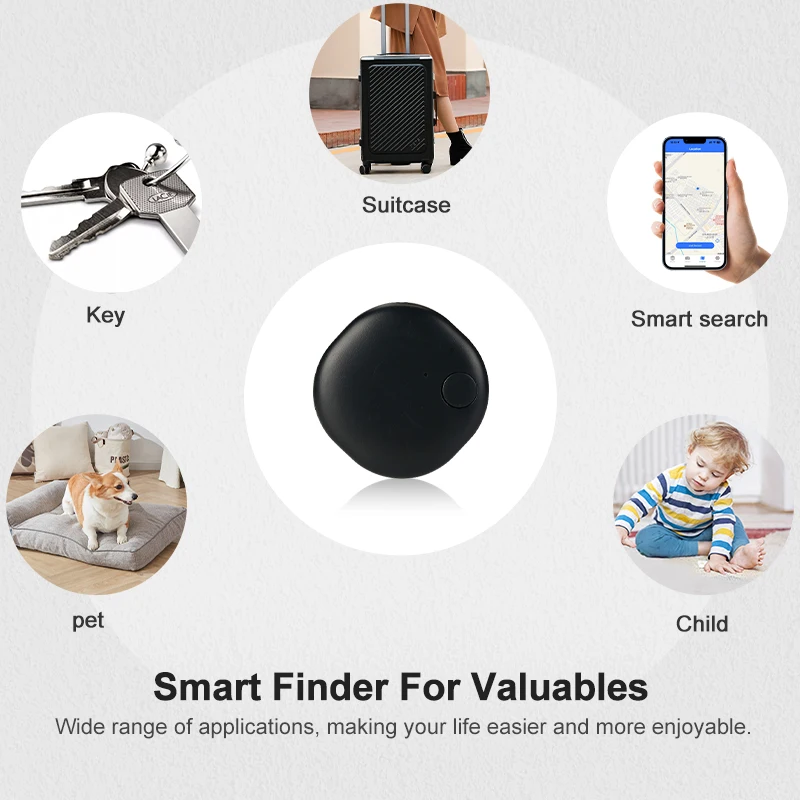 Smart Tag Anti Lost Alarm Key Finder For Cat Dog Pets BT GPS Tracker Phone Wireless Kids Suitcase Wallet Finder Location Record