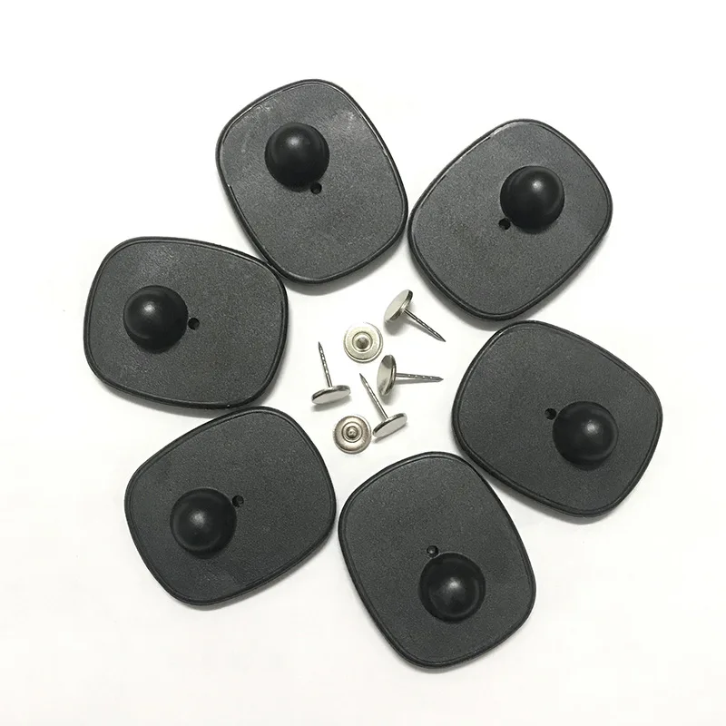 100pcs/Lot RF ABS Clothing Anti-lost Label Magnetic Button Small Square Anti-theft Fastener Hard Tag Security Buckle EAS