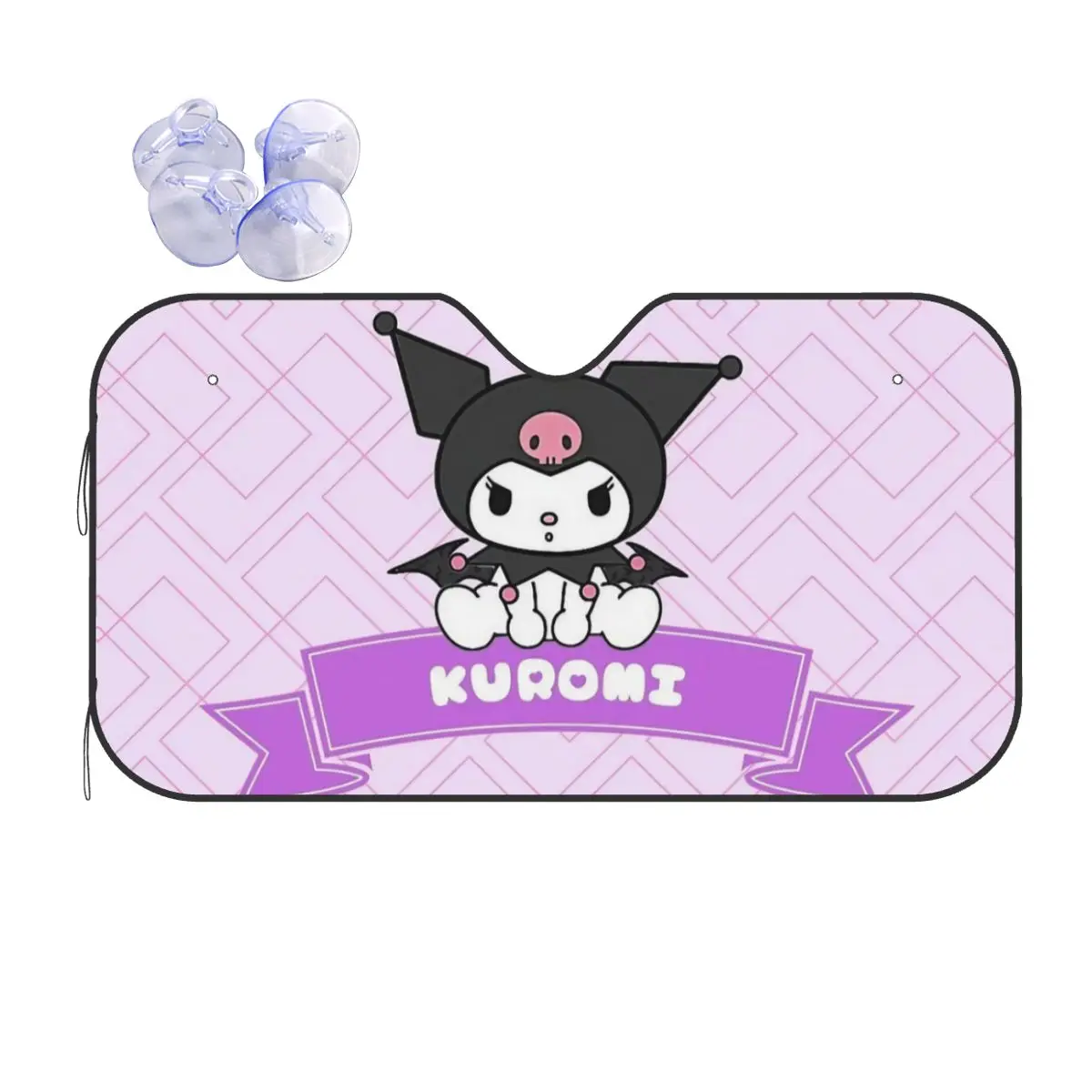 

Japanese Style Kuromi Anime Universal Windshield Sunshade 70x130cm Foils Sun Visor Blinds
