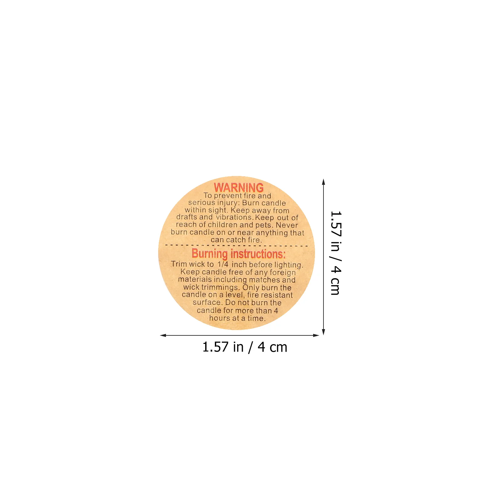 Warning Sticker Stickers for Wax Container Labels Jar Decal Making Movable