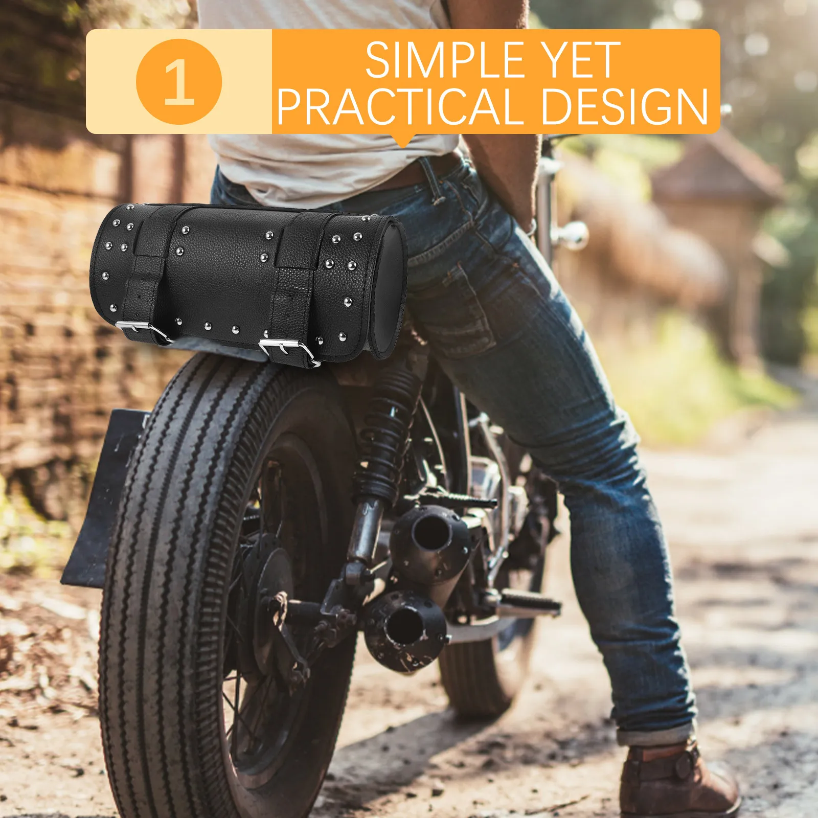 

Motorcycle Saddle Bag PU Style Saddlebag Organizer for Tools Gear Outdoor Protection Saddle Bag Cycling Motorcycle