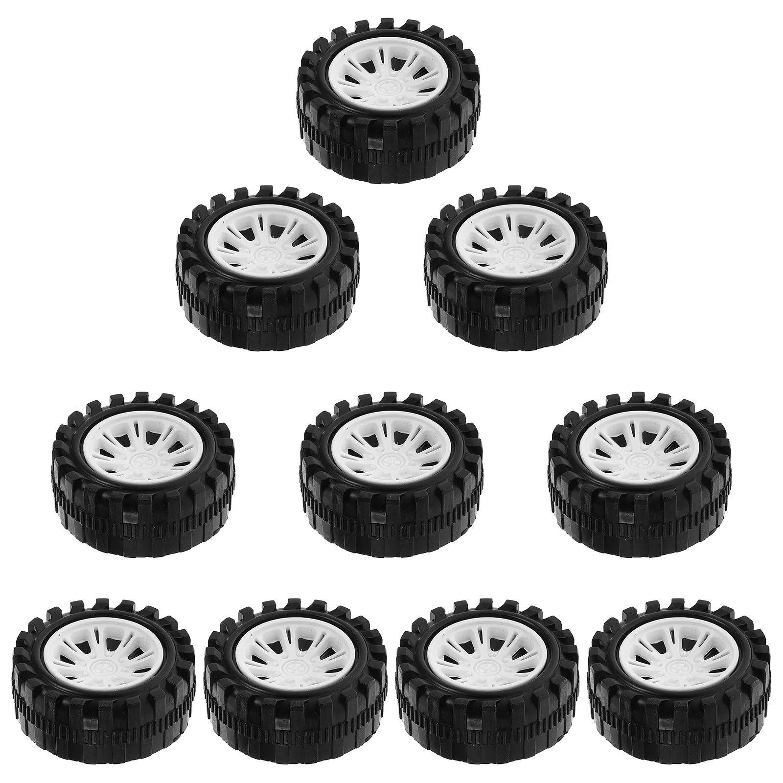 

10Pcs Car Wheels Tires Accessories Rc Vehicle Wheels Replacement DIY Assemble Car Parts for Small Cars Toy Wheel Replacements