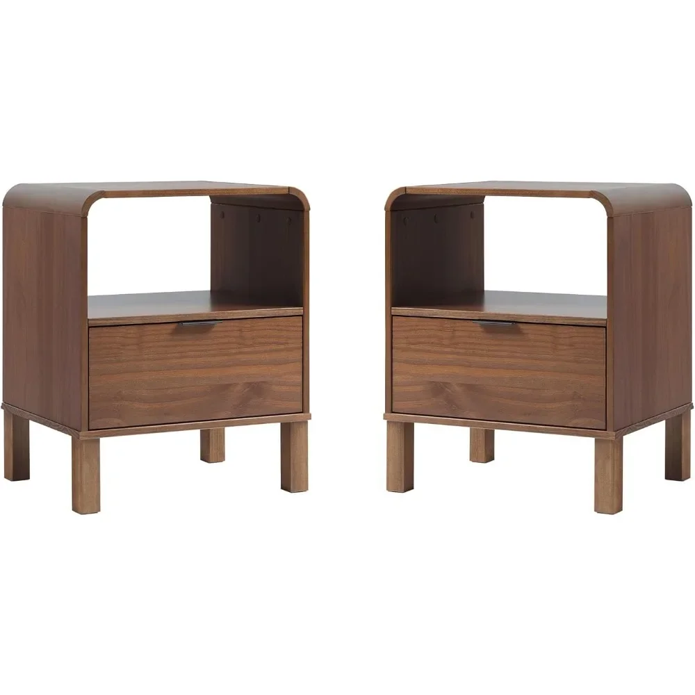

Elias Modern Curved-Frame Solid Wood Nightstand